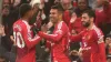 Manchester United’s Bruno Fernandes celebrates scoring their side’s second goal of the game during the Premier League match 