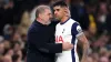 Ange Postecoglou with Cristian Romero at Tottenham Hotspur Stadium (John Walton/PA)