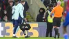 Bukayo Saka (left) heads towards the tunnel (