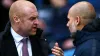 Everton manager Sean Dyche (left) will not underestimate Manchester City despite a run of nine defeats in 12 matches under P