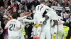 Real Madrid celebrated victory over Sevilla which saw them climb up to second in LaLiga (Bernat Armangue/AP)