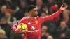 Manchester United’s Amad Diallo celebrates scoring their side’s first goal of the game during the Premier League match at Ol