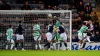 Aaron Donnelly, outjumped Auston Trusty, second right, to net Dundee’s third (Jane Barlow/PA)