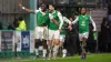 Hibernian’s Rocky Bushiri celebrates his equaliser (Steve Welsh/PA)