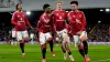 Lisandro Martinez celebrates his goal for Manchester United at Fulham (Bradley Collyer/PA)