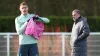 Micky van de Ven with Tottenham head coach Ange Postecoglou (Adam Davy/PA)