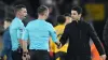 Mikel Arteta, right, said football must “kick out” the kind of abuse directed against referee Michael Oliver (Nick Potts/PA)