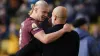 Erling Haaland (left) and Manchester City manager Pep Guardiola (Nick Potts/PA)