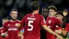 Nnamdi Ofoborh, centre right, scored Swindon’s first goal (Bradley Collyer/PA)