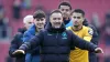 Wolves boss Vitor Pereira celebrates with his players after their FA Cup victory at Bristol City (Nick Potts/PA)