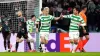 Celtic’s Daizen Maeda (centre) celebrates his late goal (Andrew Milligan/PA)