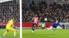 Jake O’Brien heads home his first Everton goal (Adam Davy/PA)