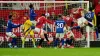 Harry Maguire heads in United’s third goal from a corner (Martin Rickett/PA)