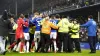 Liverpool and Everton players clashed after the final whistle (Nick Potts/PA)