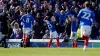 Colby Bishop celebrates scoring Portsmouth’s winner against Leeds (Zac Goodwin/PA).