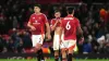 Manchester United’s Harry Maguire (left) and Manuel Ugarte (centre) are doubtful for the trip to Spain (PA)