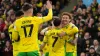 Josh Sargent (right) celebrates scoring the Norwich goal (John Walton/PA)