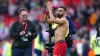 Liverpool’s Mohamed Salah applauds the fans scoring two penalties in his side’s 3-1 win over Southampton (Peter Byrne/PA)